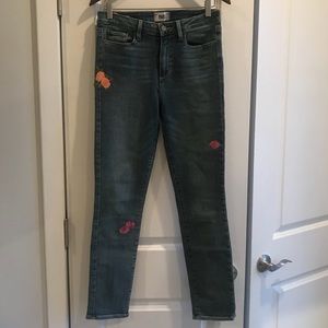 Floral Embroidered Paige Denim Jeans